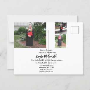 Modern Photo Graduation Invitation BBQ Postcard