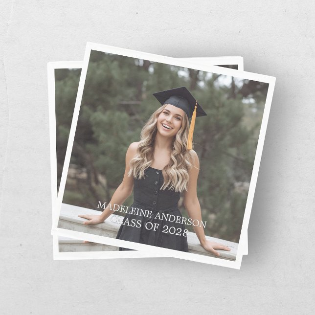 Modern Photo Graduation Napkin (Creator Uploaded)