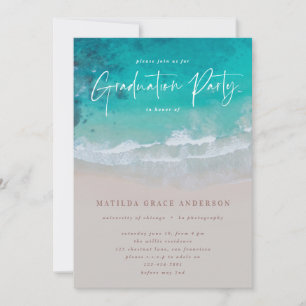 Modern photo graduation ocean beach script modern