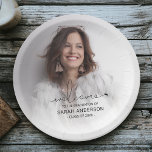 Modern Photo Graduation Paper Plate<br><div class="desc">This simplistic, stylish photo graduation paper plates, is the perfect accessory at your graduation party! The plates features a photo of the graduate, with a white overlay, a template that can be easily edited and personalized. The font styles, sizes and colours can be changed by clicking on the customize further...</div>