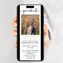 Modern Photo Graduation Party Digital Evite
