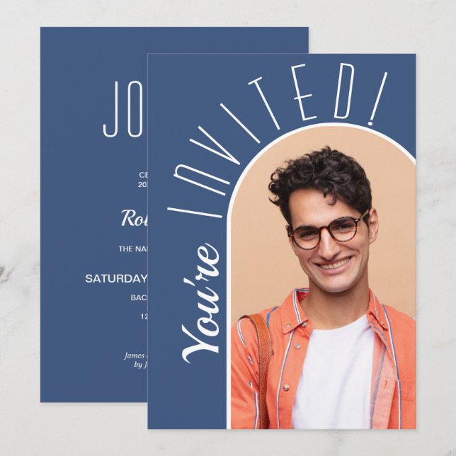 Modern Photo Graduation Party Invitation (Front/Back)