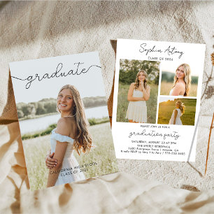 Modern Photo Graduation Party Invitation