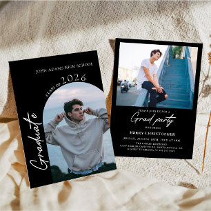 Modern Photo Graduation Party Invitation