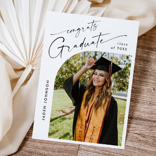 Modern PHOTO Graduation Party Invitation Postcard