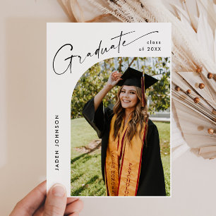 Modern PHOTO Graduation Party Invitation Postcard