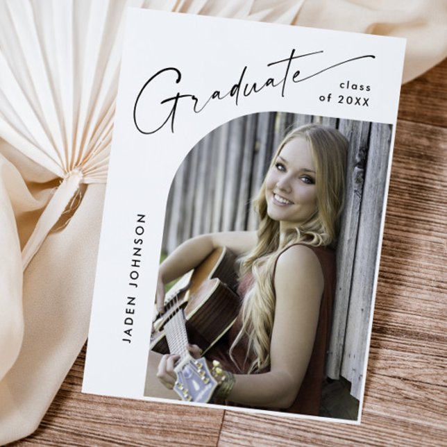 Modern PHOTO Graduation Party Invitation Postcard (Creator Uploaded)