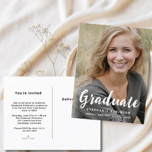 Modern Photo Graduation Party Invitation Postcard