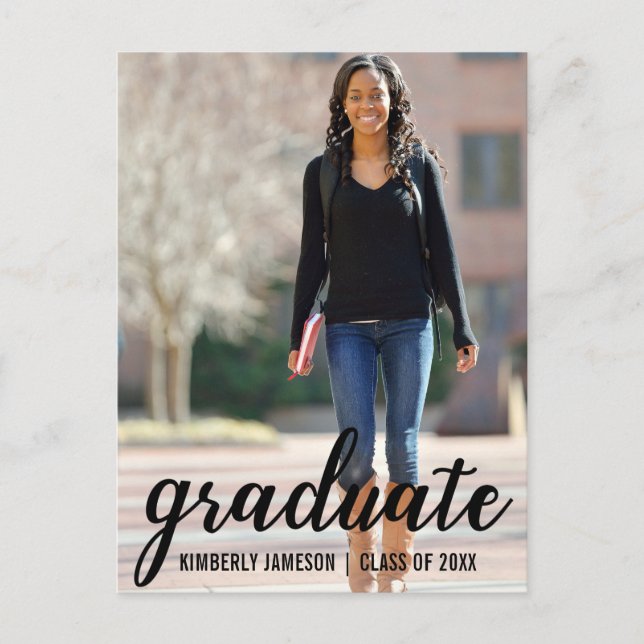 Modern Photo Graduation Party Invitation Script (Front)