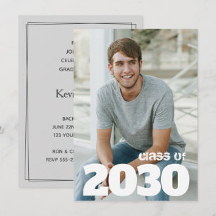 Modern Photo Graduation Party Invitations