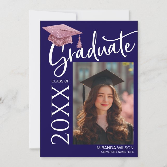 Modern Photo Graduation Party Invite Announcement (Front)