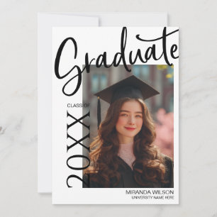 Modern Photo Graduation Party Invite Announcement