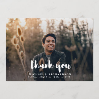 Modern Photo Graduation Thank YOU Card