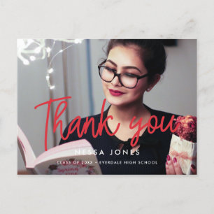 Modern Photo graduation Thank you Postcard