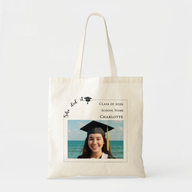 Modern photo Graduation Tote Bag (Front)