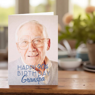 Modern Photo Grandpa Happy Birthday Greeting Card