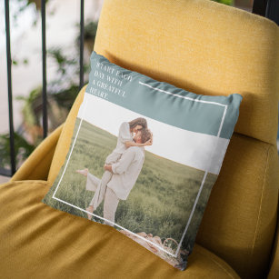 Modern Photo Green Family Lovely Gift Outdoor Pillow