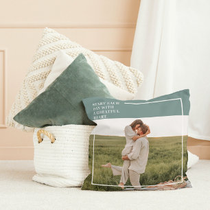 Modern Photo Green Family Lovely Gift Throw Pillow
