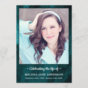 Modern Photo Green Marble Order Of Service Funeral Program