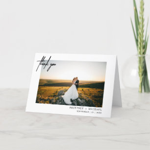 Modern Photo Hand-Lettered Thank You White