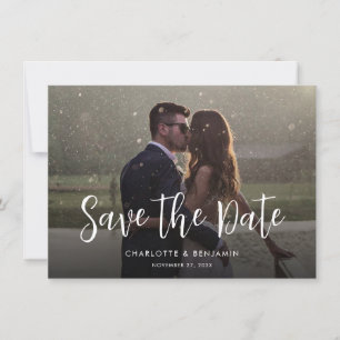 Modern Photo Hand-Lettered Wedding Save The Date