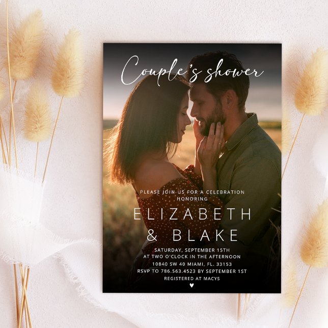 Modern Photo Handwritten Script Couple's Shower Invitation (Creator Uploaded)
