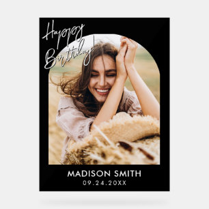 Modern Photo Happy Birthday Acrylic Sign