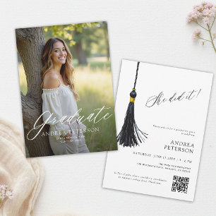 Modern Photo High School College Graduation Announcement