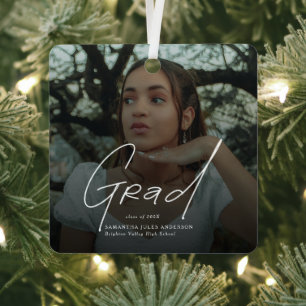 Modern Photo High School Graduation Gifts Metal Ornament