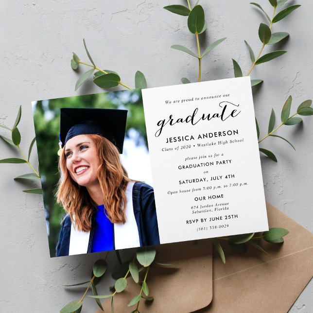Modern Photo High School Graduation  Invitation (Modern Photo High School Graduation Invitation)