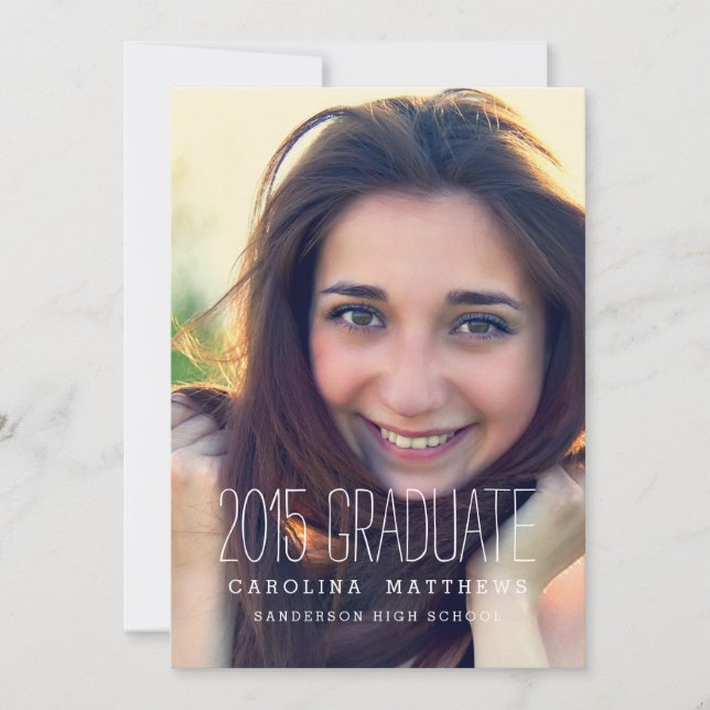 Modern Photo High School Graduation Party Invite (Front)