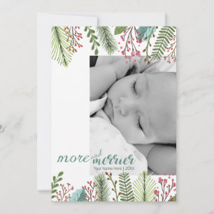Modern Photo Holiday More And Merrier Card