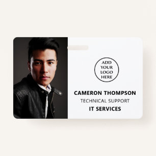 Modern Photo ID Business Logo Staff Name Job Title Badge