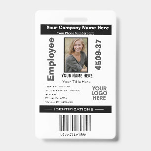 Modern Photo ID Card Employee Business QR Logo  Badge