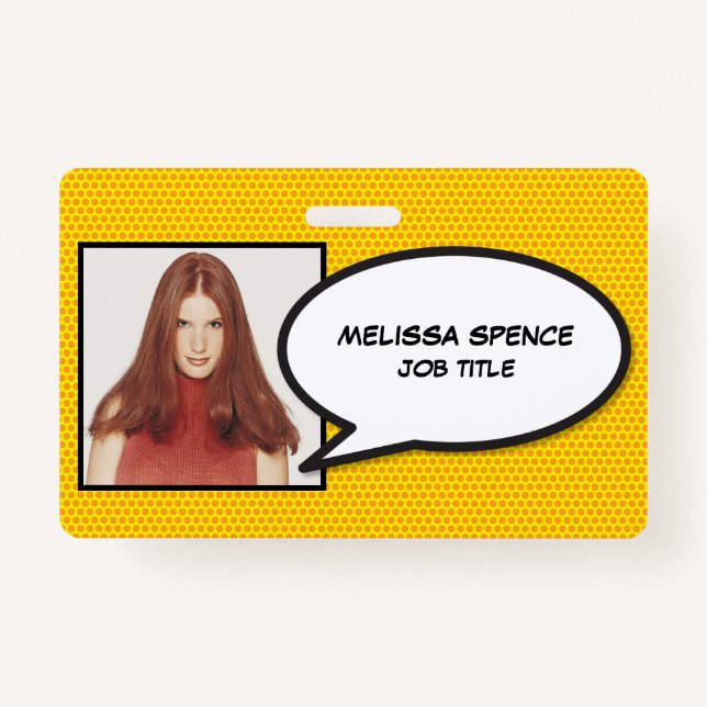 Modern Photo ID Speech Bubble ID Badge (Front)