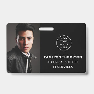 Modern Photo ID Staff Name Job Title Business Logo Badge