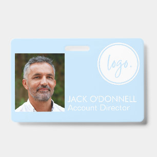 MODERN PHOTO IDENTIFICATION BUSINESS LOGO BLUE BADGE