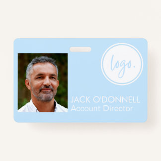 MODERN PHOTO IDENTIFICATION BUSINESS LOGO BLUE BADGE