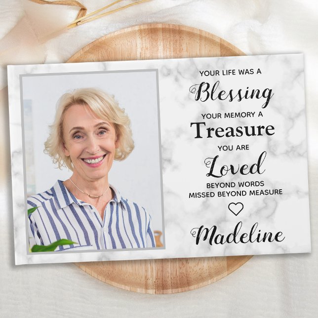 Modern Photo In Loving Memory Sympathy Funeral Guest Book (Creator Uploaded)