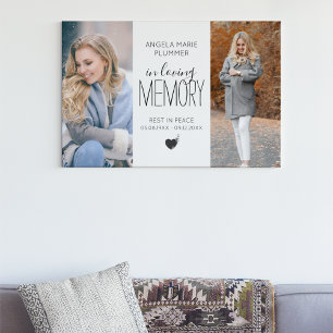 Modern Photo In Loving Memory Tribute Canvas Print