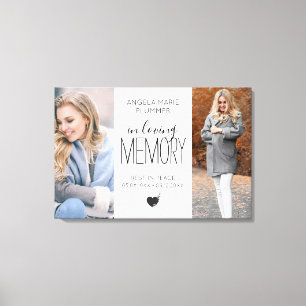 Modern Photo In Loving Memory Tribute Canvas Print