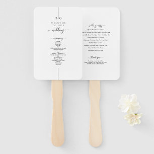 Modern Photo Inline Monogram Wedding Program Hand Fan