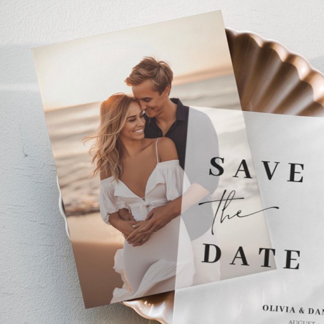 Modern Photo Insert Card for Vellum Save the Date (Creator Uploaded)
