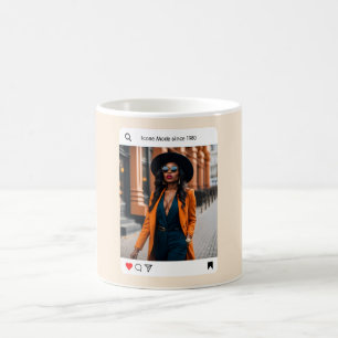 Modern photo instagram style elegant coffee mug