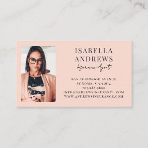 Modern Photo Insurance Agent Business Card