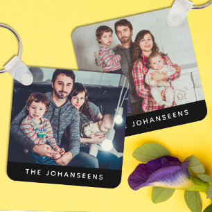 Modern Photo Keepsake simple template Family Keychain