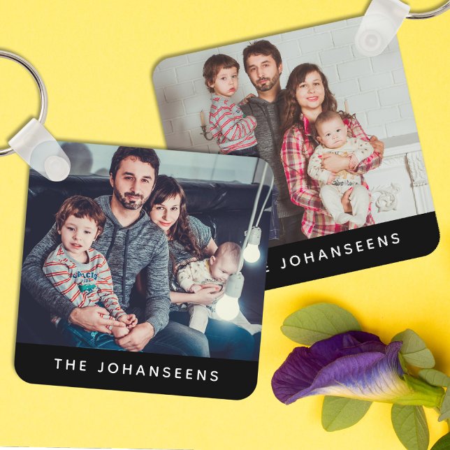 Modern Photo Keepsake simple template Family Keychain (Creator Uploaded)