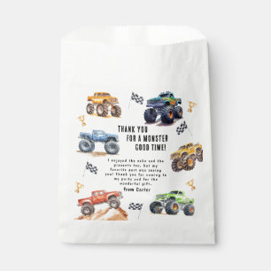 Modern Photo   Kids Monster Trucks Birthday Party Favour Bag