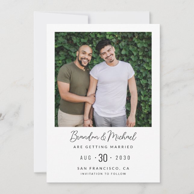 Modern Photo LGBTQ Save The Date (Front)