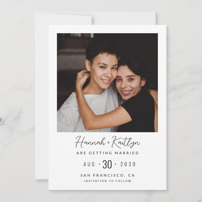 Modern Photo LGBTQ Save The Date (Front)